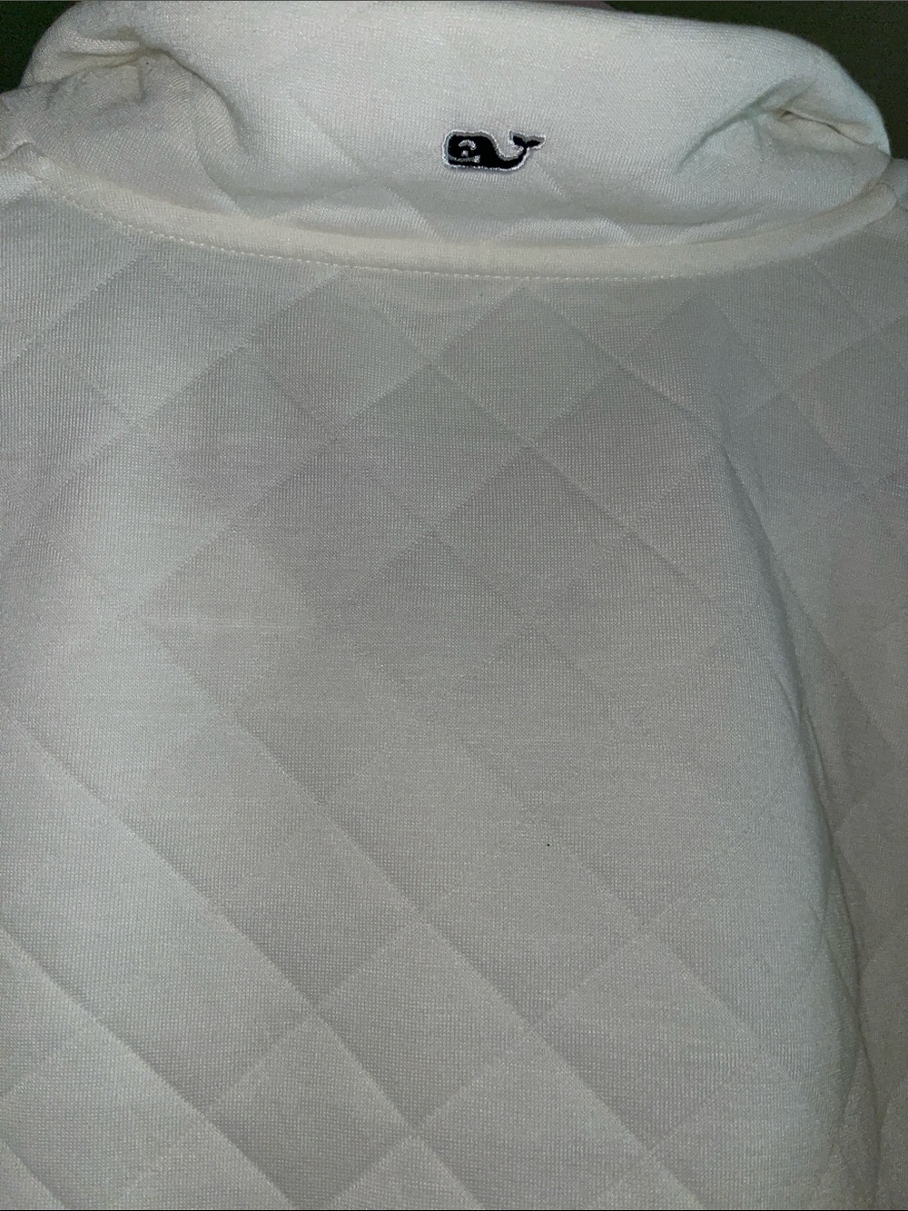 Vineyard Vines Cream Quilted Snap Pullover Size Large - Picture 7 of 7